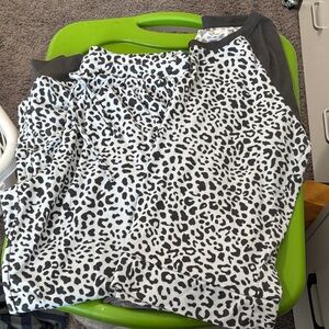 Maurices light blueish and dark grey Leopard Print Pajama Set